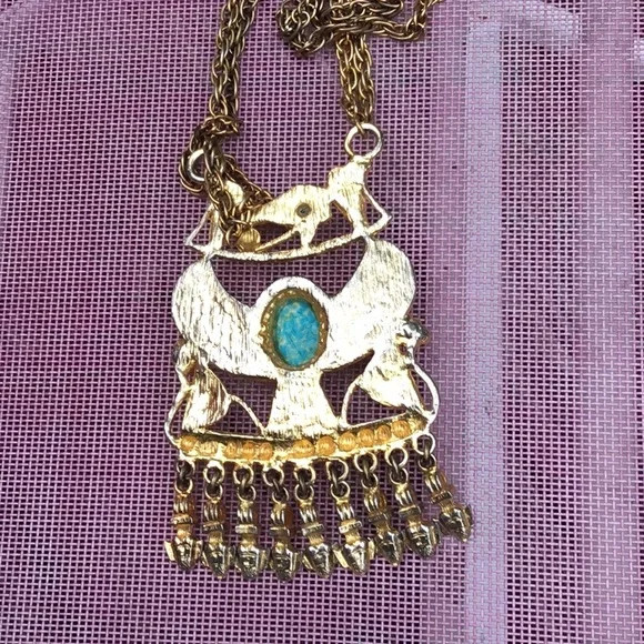 COPY - Vintage Eye of Horus large necklace goldtone - Picture 11 of 11